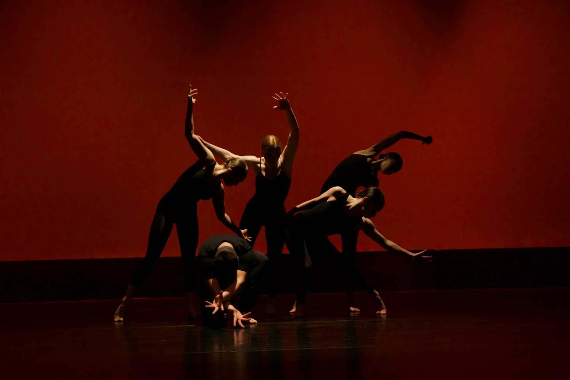 Jóvenes bailando en un ensayo de danza
